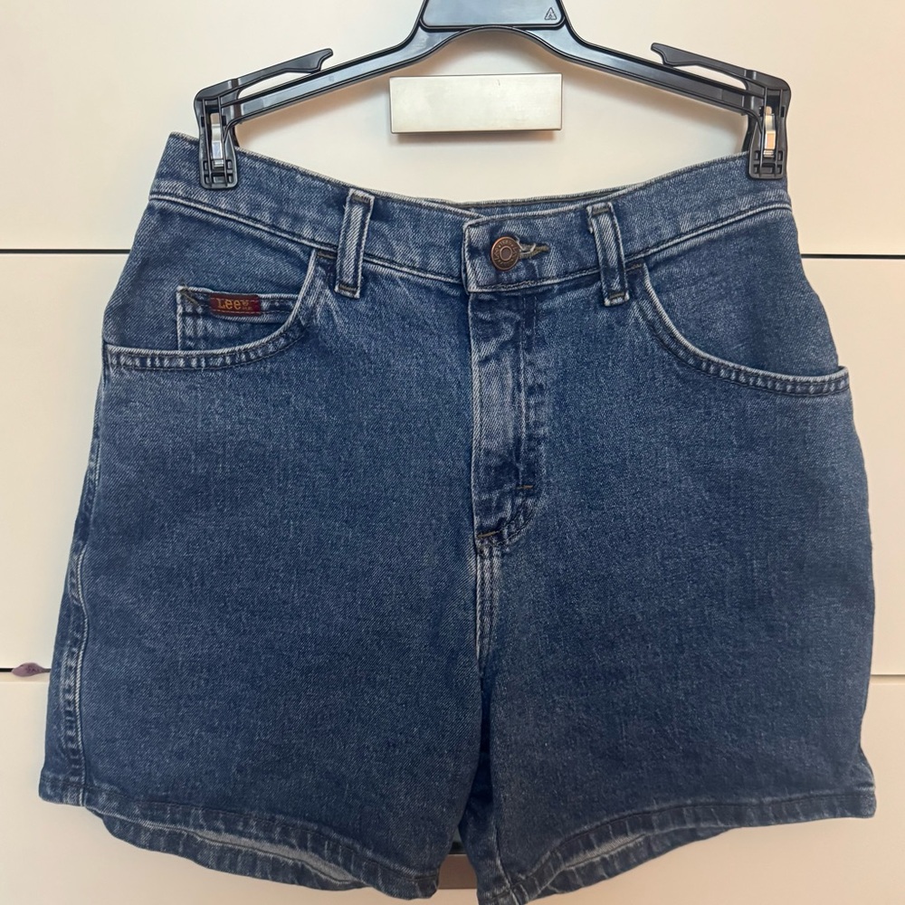 Vintage Lee High Waist Dark Blue Denim Shorts